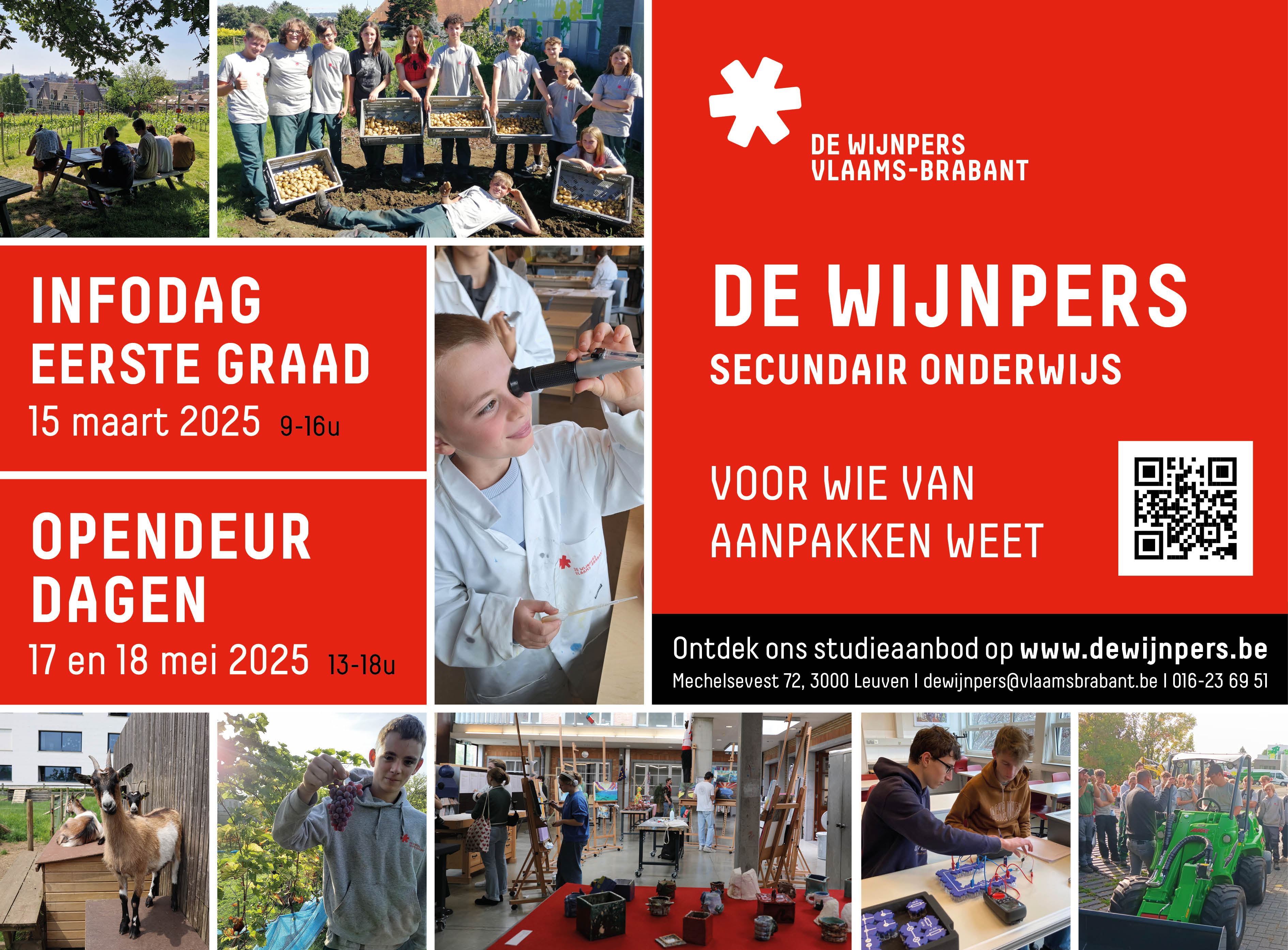 Advertentie infodag 1ste graad & opendeurweekend 17 en 18 mei